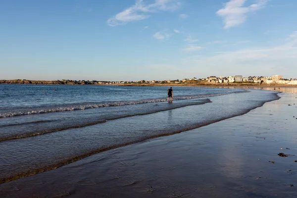 Belangrijkste Strand Van Beroemde Badplaats Saint Malo Bretagne Frankrijk — Stockfoto