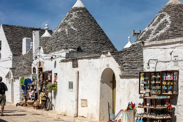 Alberobello Itálie Září 2019 Obchod Suvenýry Tradičním Bílém Trulli Domě — Stock fotografie