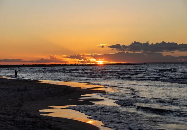 Beauty Sunset View Beach Jantar Pomeriania Poland — Stock Photo, Image