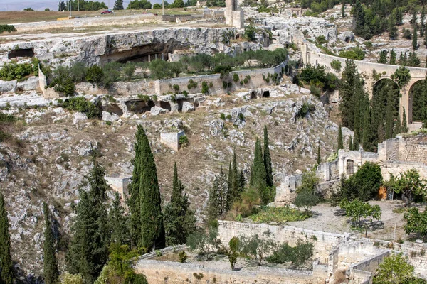 Gravina Puglia Con Ponte Romano Due Livelli Che Estende Sul — Foto Stock