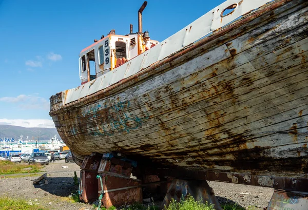 Reyklavik Islandia Julio 2017 Viejo Barco Pesquero Dique Seco Para —  Fotos de Stock
