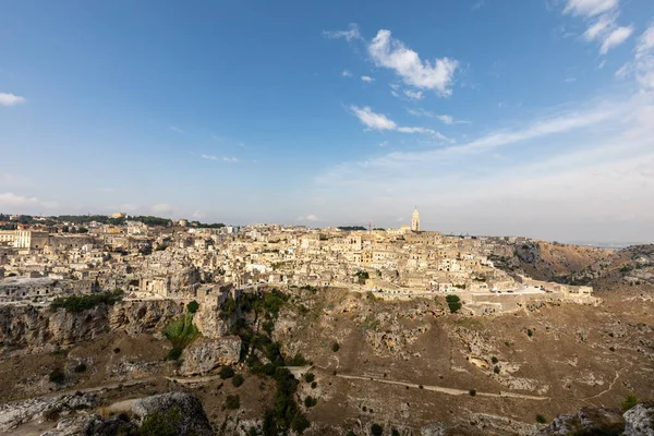 Πανοραμική Άποψη Του Sassi Matera Μια Ιστορική Συνοικία Στην Πόλη — Φωτογραφία Αρχείου