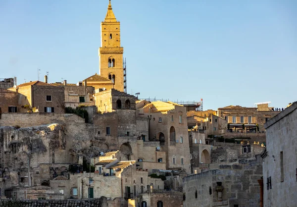 Blick Auf Die Sassi Matera Ein Historisches Viertel Der Stadt — Stockfoto