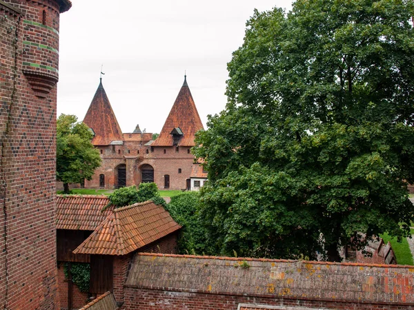 Hrad Malbork Dříve Hrad Marienburg Sídlo Velmistra Teutonských Rytířů Malbork — Stock fotografie