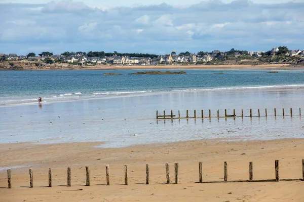 Główna Plaża Słynnego Kurortu Saint Malo Bretanii Francja — Zdjęcie stockowe