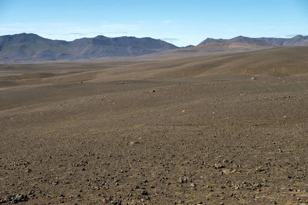 黑暗的熔岩沙漠 冰岛高地巨大的面积 — 图库照片