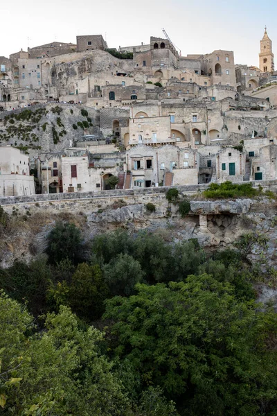 Matera Italy Вересня 2019 Вид Сассі Матера Історичний Район Місті — стокове фото