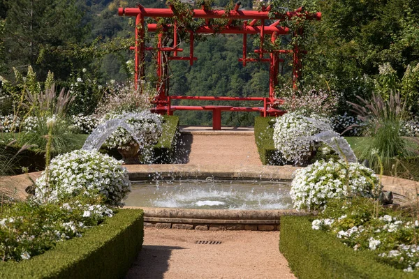 Weißer Garten Den Malerischen Jardins Manoir Eyrignac Der Dordogne Frankreich — Stockfoto
