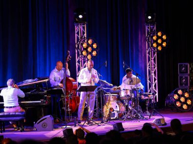 Cracow, Polonya - 11 Temmuz 2021: Branford Marsalis Quartet, Krakow 'da düzenlenen 26.