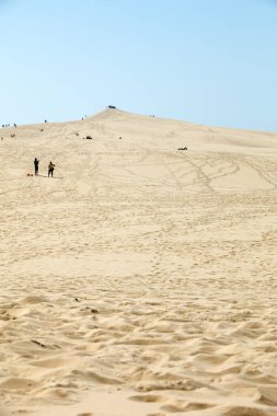 Pilat Kumulu, Avrupa 'nın en uzun kum tepesi. La Teste-de-Buch, Arcachon Körfezi, Aquitaine, Fransa 