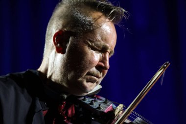 Krakow, Polonya - 10 Temmuz 2021: Nigel Kennedy Krakow 'da düzenlenen 26.