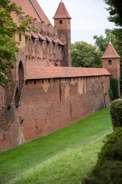 Château Malbork Anciennement Château Marienburg Siège Grand Maître Des Chevaliers — Photo