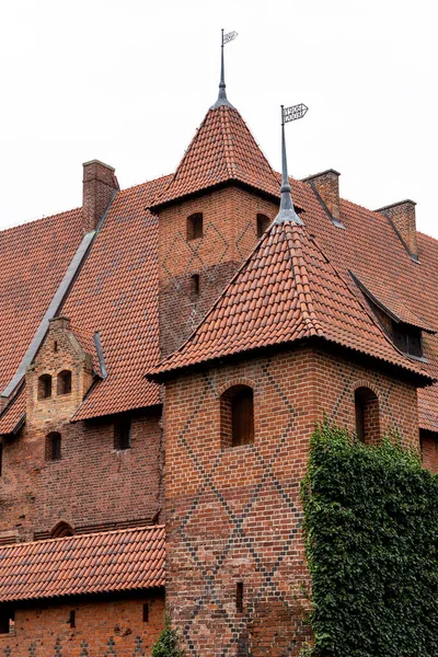 Château Malbork Anciennement Château Marienburg Siège Grand Maître Des Chevaliers — Photo