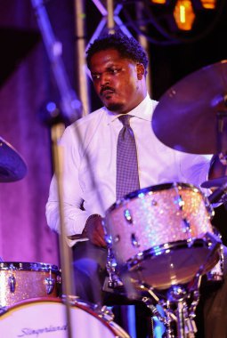 Cracow, Polonya - 11 Temmuz 2021: Branford Marsalis Quartet, Krakow 'da düzenlenen 26.