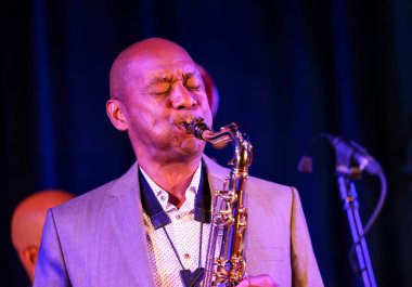 Cracow, Polonya - 11 Temmuz 2021: Branford Marsalis Quartet, Krakow 'da düzenlenen 26.