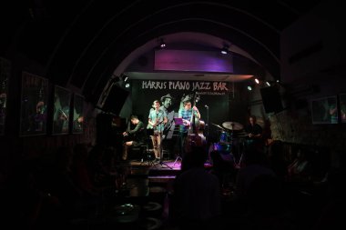 Cracow, Polonya - 5 Temmuz 2021: Marian Pawlik Quartet, Krakow 'da düzenlenen 26.,