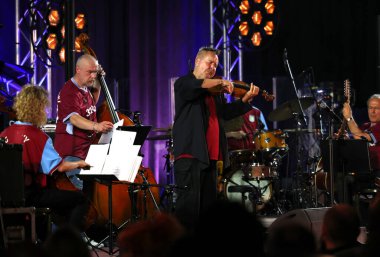 Krakow, Polonya - 10 Temmuz 2021: Nigel Kennedy Krakow 'da düzenlenen 26.
