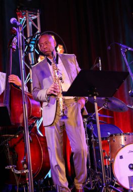 Cracow, Polonya - 11 Temmuz 2021: Branford Marsalis Quartet, Krakow 'da düzenlenen 26.