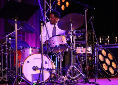 Cracow, Polonya - 11 Temmuz 2021: Branford Marsalis Quartet, Krakow 'da düzenlenen 26.