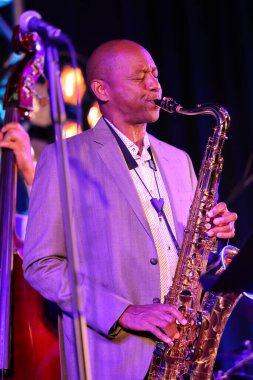 Cracow, Polonya - 11 Temmuz 2021: Branford Marsalis Quartet, Krakow 'da düzenlenen 26.