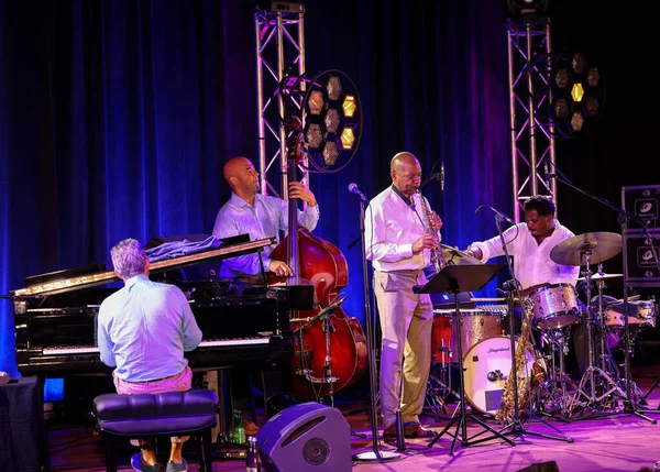 Cracow, Polonya - 11 Temmuz 2021: Branford Marsalis Quartet, Krakow 'da düzenlenen 26.