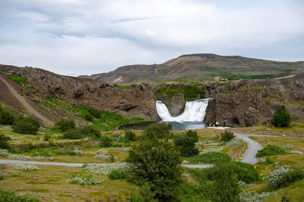 Hjalparfoss Iceland July 2017 Scenic Landscape Hjalparfoss South Iceland — 图库照片