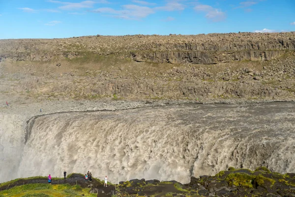 Dettifoss Islandia Lipca 2017 Dettifoss Jest Najpotężniejszym Wodospadem Islandii Znajduje — Zdjęcie stockowe