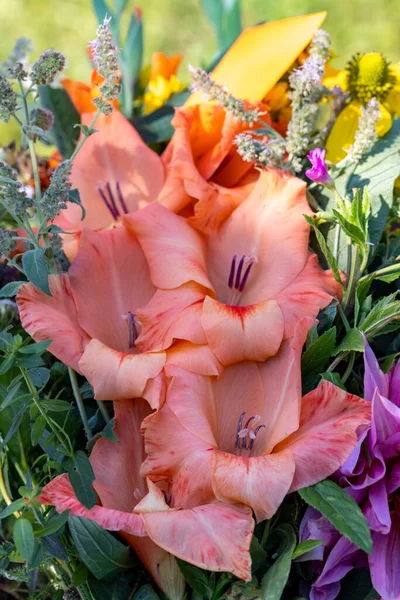 Traditionell Bukett Blommor Örter Och Frukter Som Symbolen För Sommaren — Stockfoto