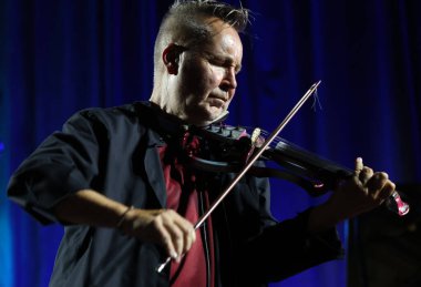Krakow, Polonya - 10 Temmuz 2021: Nigel Kennedy Krakow 'da düzenlenen 26.