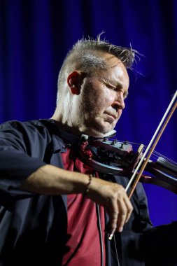 Krakow, Polonya - 10 Temmuz 2021: Nigel Kennedy Krakow 'da düzenlenen 26.