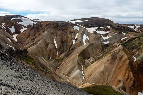 Ηφαίστεια Βουνά Landmannalaugar Fjallabak Nature Reserve Ισλανδία — Φωτογραφία Αρχείου