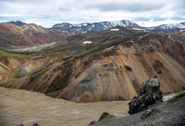 Wulkaniczne Góry Landmannalaugar Rezerwacie Przyrody Fjallabak Islandia — Zdjęcie stockowe