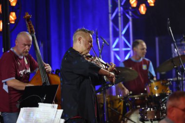 Krakow, Polonya - 10 Temmuz 2021: Nigel Kennedy Krakow 'da düzenlenen 26.