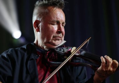 Krakow, Polonya - 10 Temmuz 2021: Nigel Kennedy Krakow 'da düzenlenen 26.
