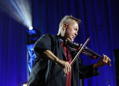 Krakow, Polonya - 10 Temmuz 2021: Nigel Kennedy Krakow 'da düzenlenen 26.
