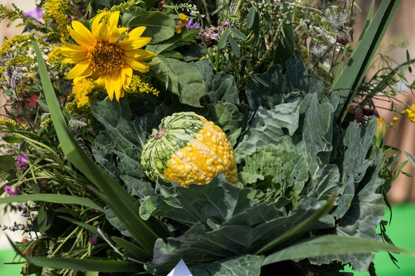 Beautiful bouquets of flowers and herbs