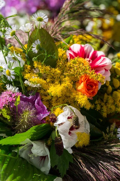 Schöne Blumensträuße und Kräuter — Stockfoto