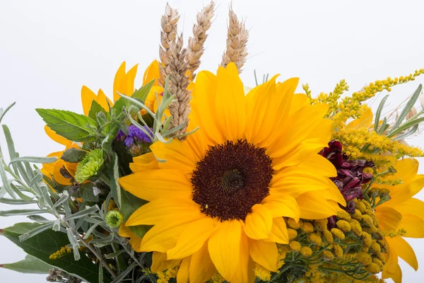 Beautiful bouquets of flowers and herbs — Stock Photo, Image