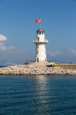 Deniz feneri Port Alanya, Türkiye.