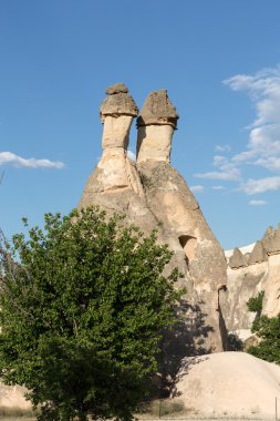 kaya oluşumları Göreme Milli Parkı içinde. Kapadokya, Türkiye