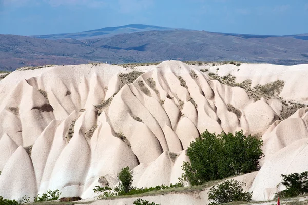 Vulkanisch gesteente landschap, goreme, cappadocia, uchisar, Turkije — Stockfoto