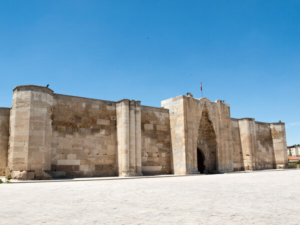 Entrance to the Sultanhani caravansary on the Silk Road, Turkey