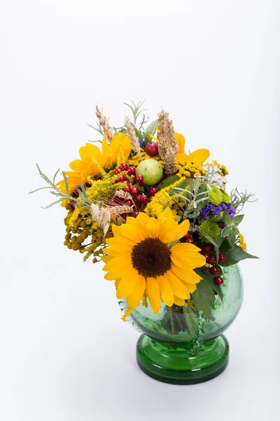 Beautiful bouquets of flowers and herbs — Stock Photo, Image