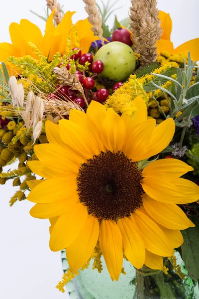 Beautiful bouquets of flowers and herbs — Stock Photo, Image