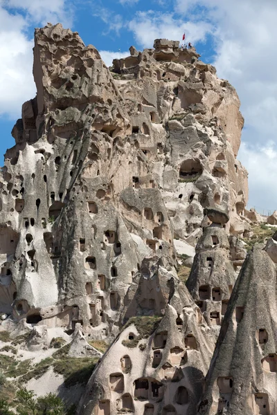 View of Uchisar castle in Cappadocia, Turkey — стоковое фото