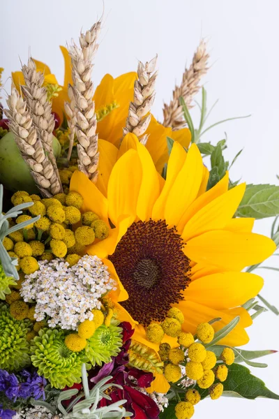 Beautiful bouquets of flowers and herbs — Stock Photo, Image