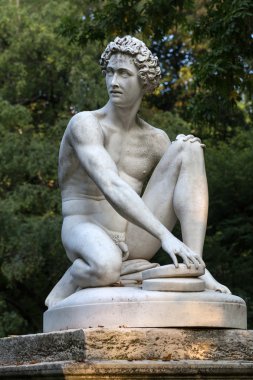 Paris - Luxembourg Gardens. Sculpture of Archidamas by Philippe Joseph Henri Lemaire clipart