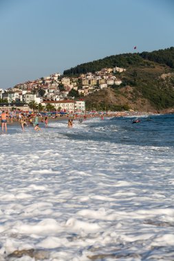 Alanya - Kleopatra plajı. Alanya, Türkiye 'nin en popüler sahil beldelerinden biri.