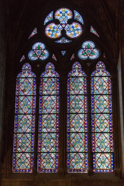 Notre Dame Katedrali, UNESCO Dünya Miras Listesi içinde vitray pencereler. Paris