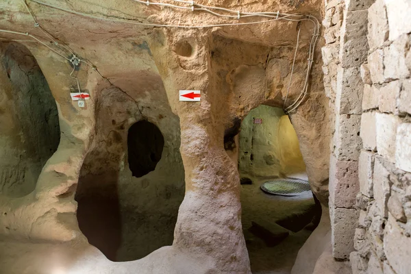 Derinkuyu Yeraltı şehri, İç Anadolu, Türkiye'de Kapadokya — Stok fotoğraf